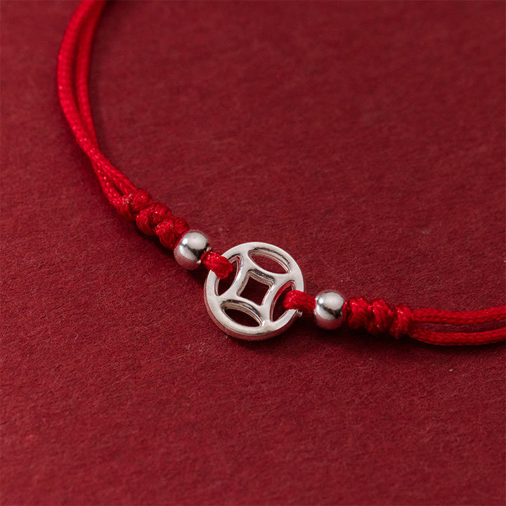 Bracciale portafortuna in argento sterling 925 con monete di rame cavo Buddha Stones - image 3