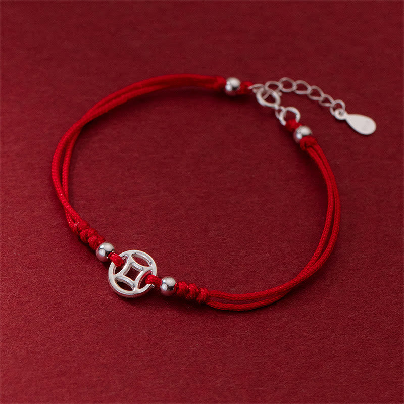 Bracciale portafortuna in argento sterling 925 con monete di rame cavo Buddha Stones - image 3