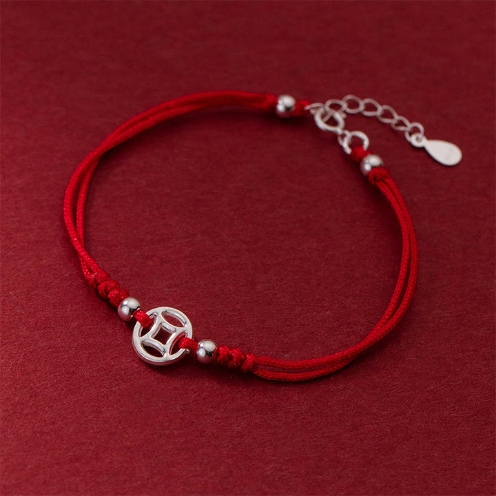Bracciale portafortuna in argento sterling 925 con monete di rame cavo Buddha Stones - image 3