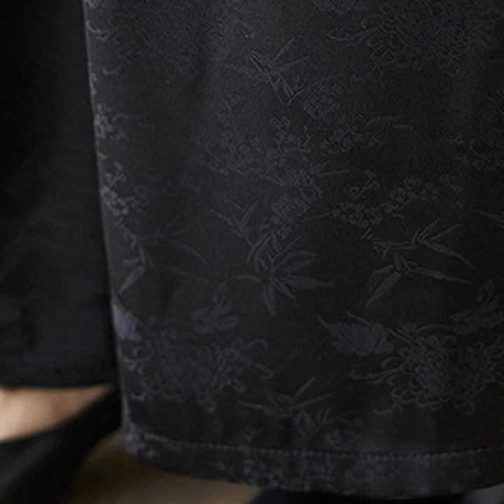 Pantaloni larghi da donna in cotone jacquard casual con lacci e tasche Buddha Stones - image 19