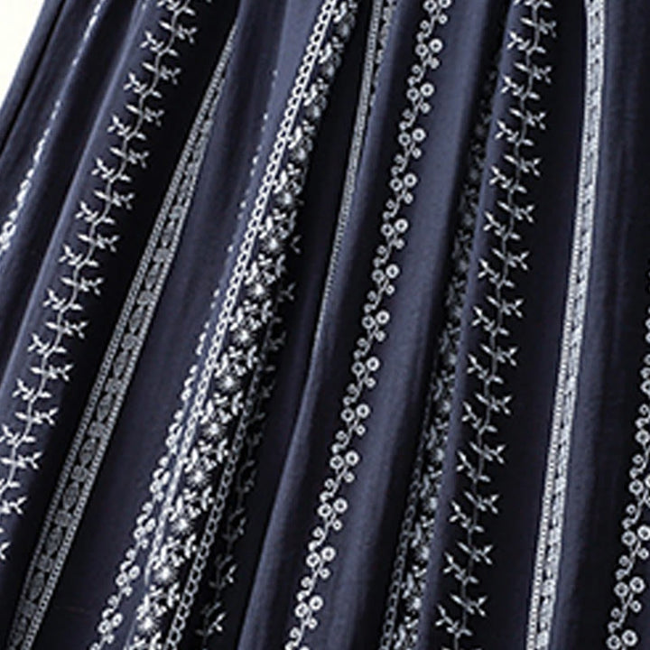 Pantaloni larghi da donna in cotone e lino con stampa verticale Buddha Stones e tasche - image 4