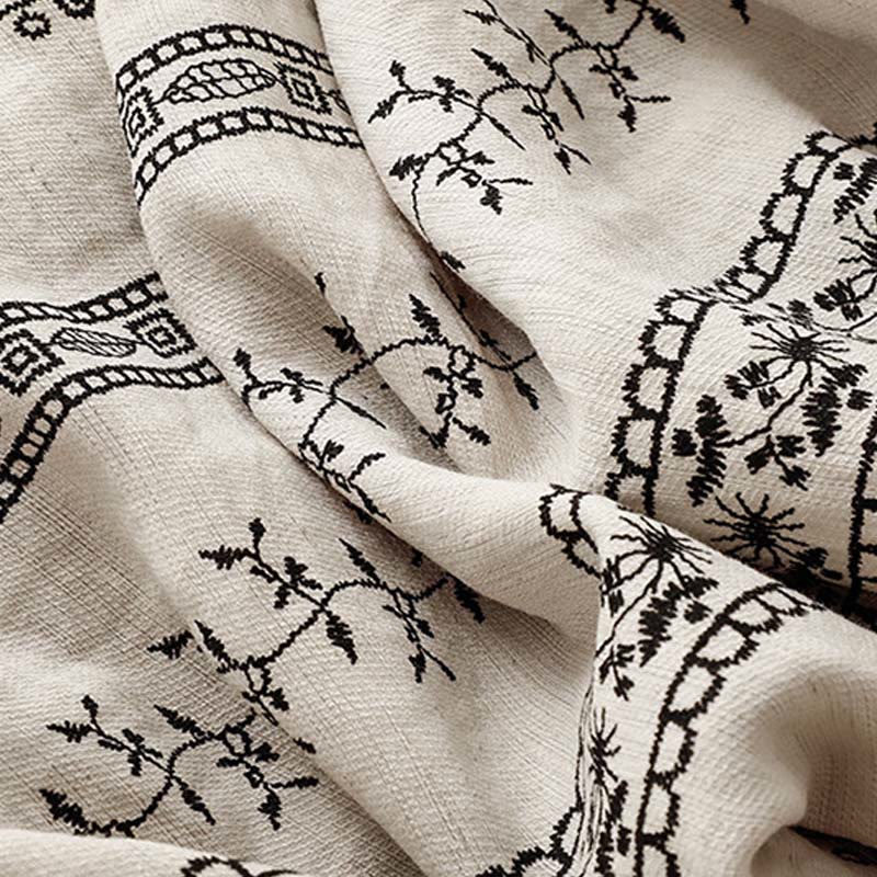 Pantaloni larghi da donna in cotone e lino con stampa verticale Buddha Stones e tasche - image 12