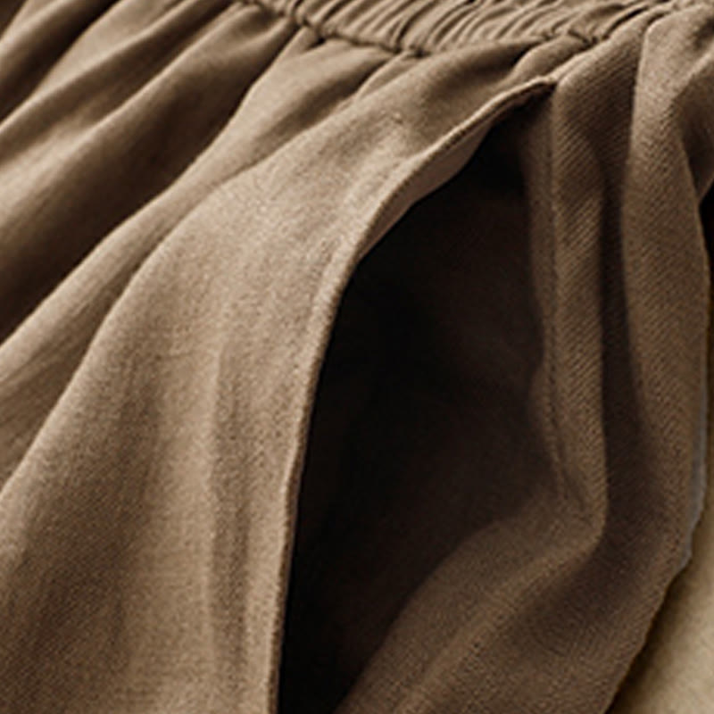 Pantaloni harem da donna in cotone e lino con tasche, modello Buddha Stones Summer Plain - image 1