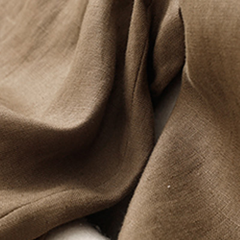 Pantaloni harem da donna in cotone e lino con tasche, modello Buddha Stones Summer Plain - image 4