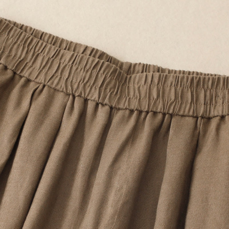 Pantaloni harem da donna in cotone e lino con tasche, modello Buddha Stones Summer Plain - image 3