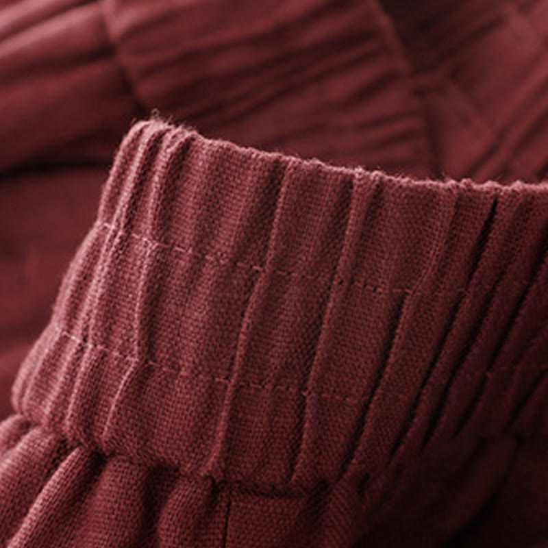 Pantaloni harem da donna in cotone e lino con tasche, modello Buddha Stones Summer Plain - image 6