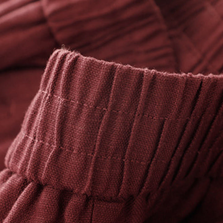 Pantaloni harem da donna in cotone e lino con tasche, modello Buddha Stones Summer Plain - image 6