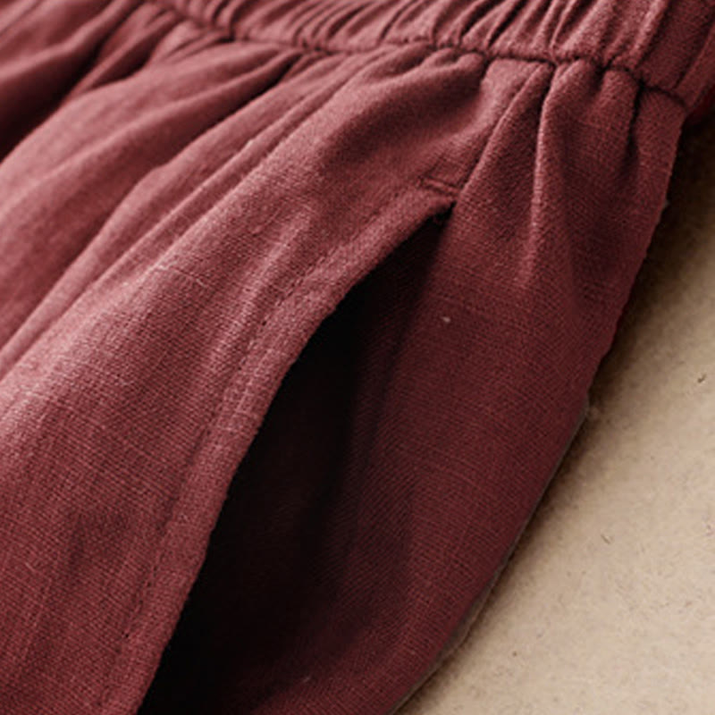 Pantaloni harem da donna in cotone e lino con tasche, modello Buddha Stones Summer Plain - image 9