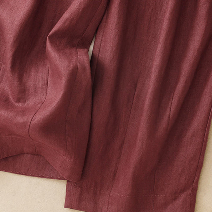 Pantaloni harem da donna in cotone e lino con tasche, modello Buddha Stones Summer Plain - image 7