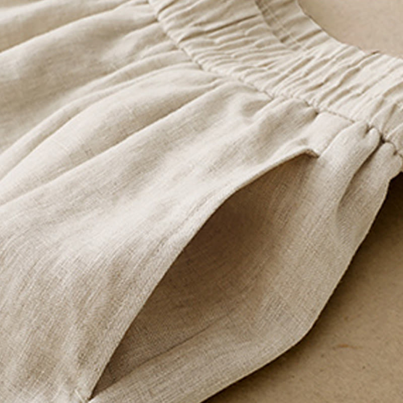 Pantaloni harem da donna in cotone e lino con tasche, modello Buddha Stones Summer Plain - image 14