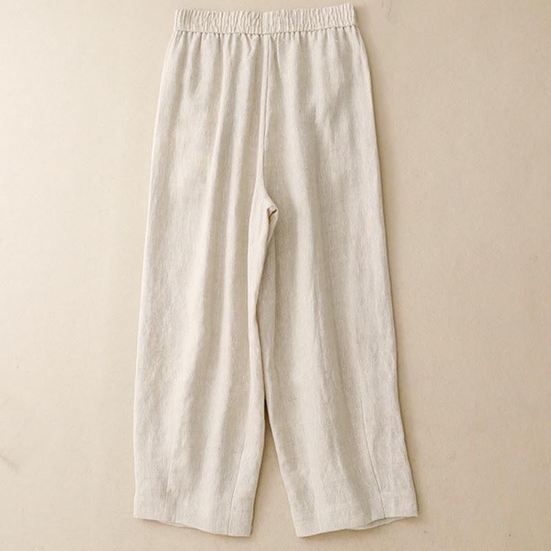 Pantaloni harem da donna in cotone e lino con tasche, modello Buddha Stones Summer Plain - image 12