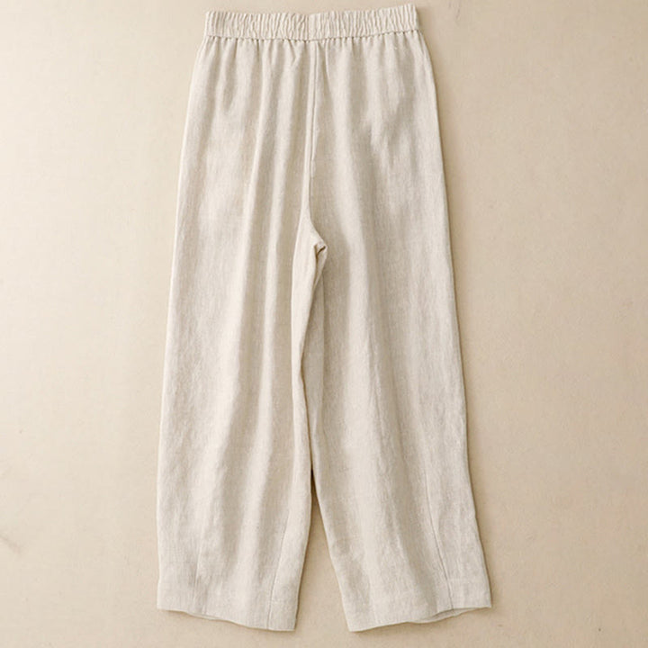 Pantaloni harem da donna in cotone e lino con tasche, modello Buddha Stones Summer Plain - image 11