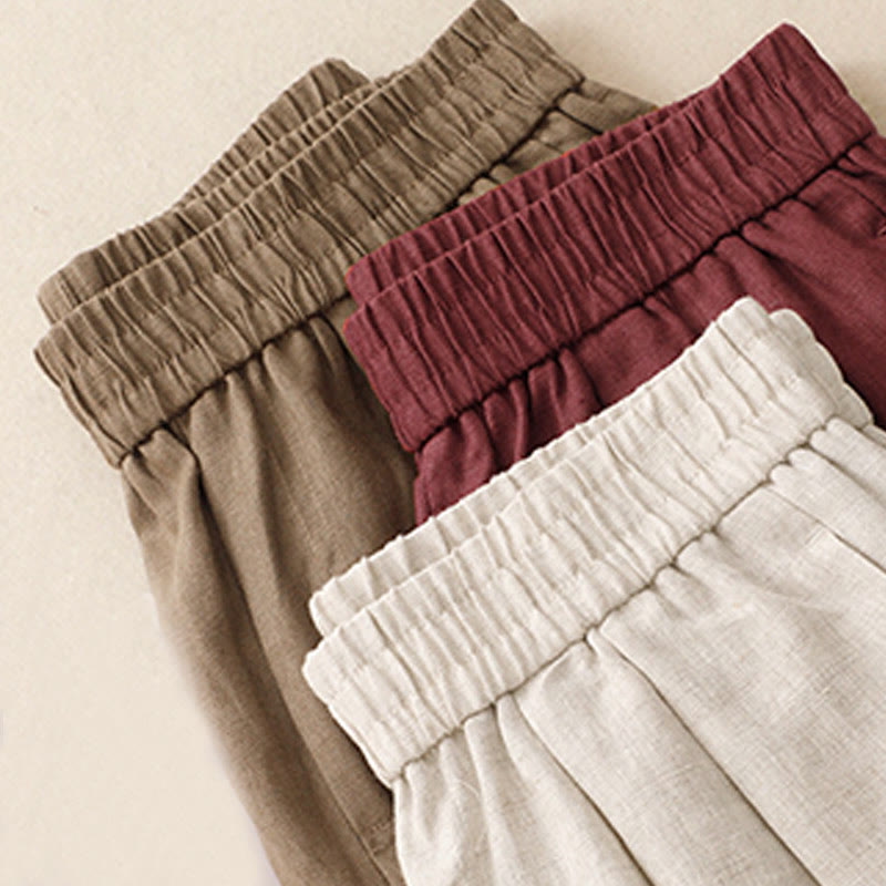 Pantaloni harem da donna in cotone e lino con tasche, modello Buddha Stones Summer Plain - image 21