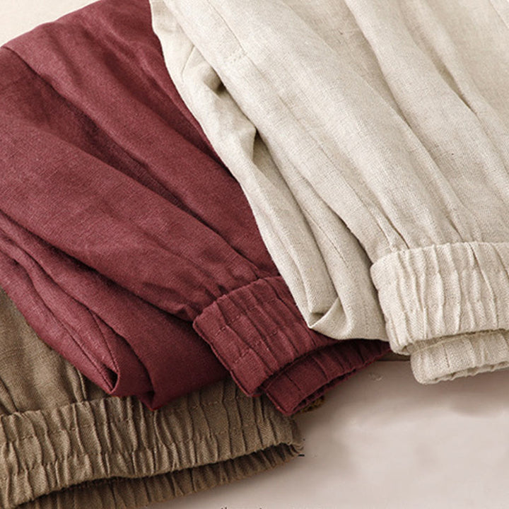 Pantaloni harem da donna in cotone e lino con tasche, modello Buddha Stones Summer Plain - image 20
