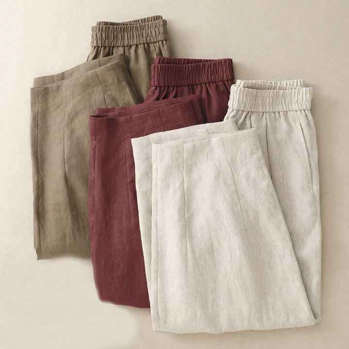 Pantaloni harem da donna in cotone e lino con tasche, modello Buddha Stones Summer Plain - image 20