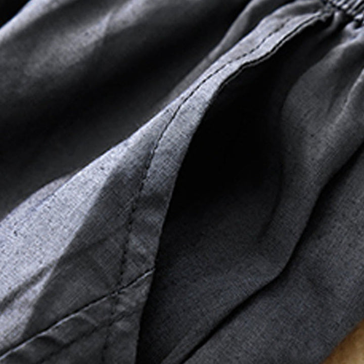 Pantaloni corti casual da donna con stampa Buddha Stones, modello harem con tasche - image 1