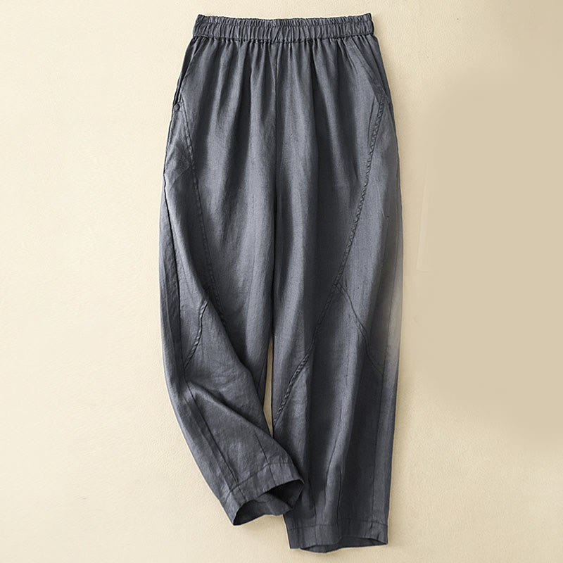 Pantaloni corti casual da donna con stampa Buddha Stones, modello harem con tasche - SteelBlue - US8-10, UK/AU12-14, EU40-42 (2XL) - image 0