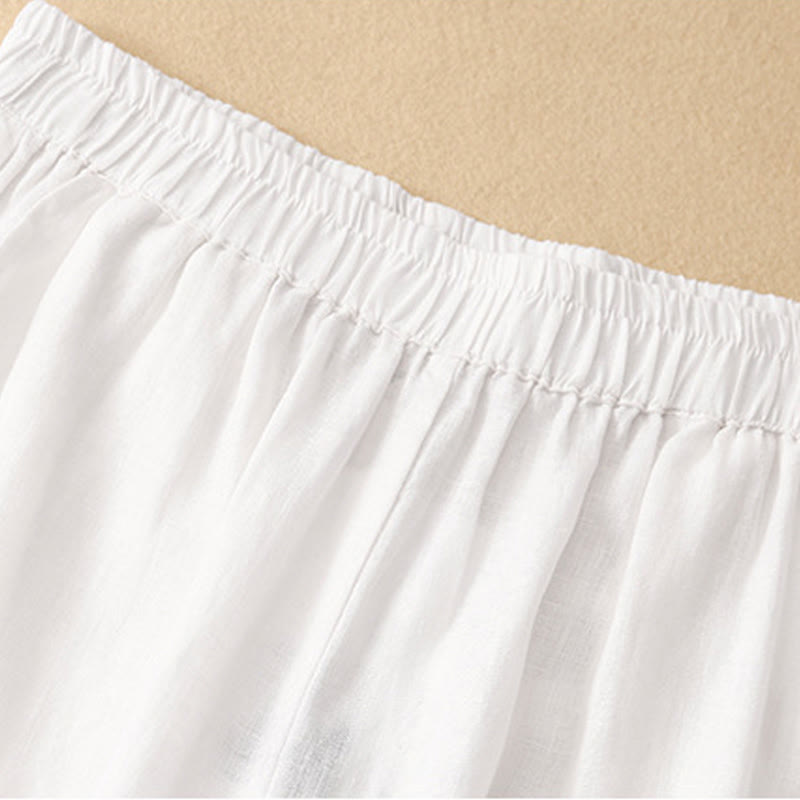 Pantaloni harem da donna in cotone e lino con tasche, modello Buddha Stones, casual e semplici, cropped - image 9