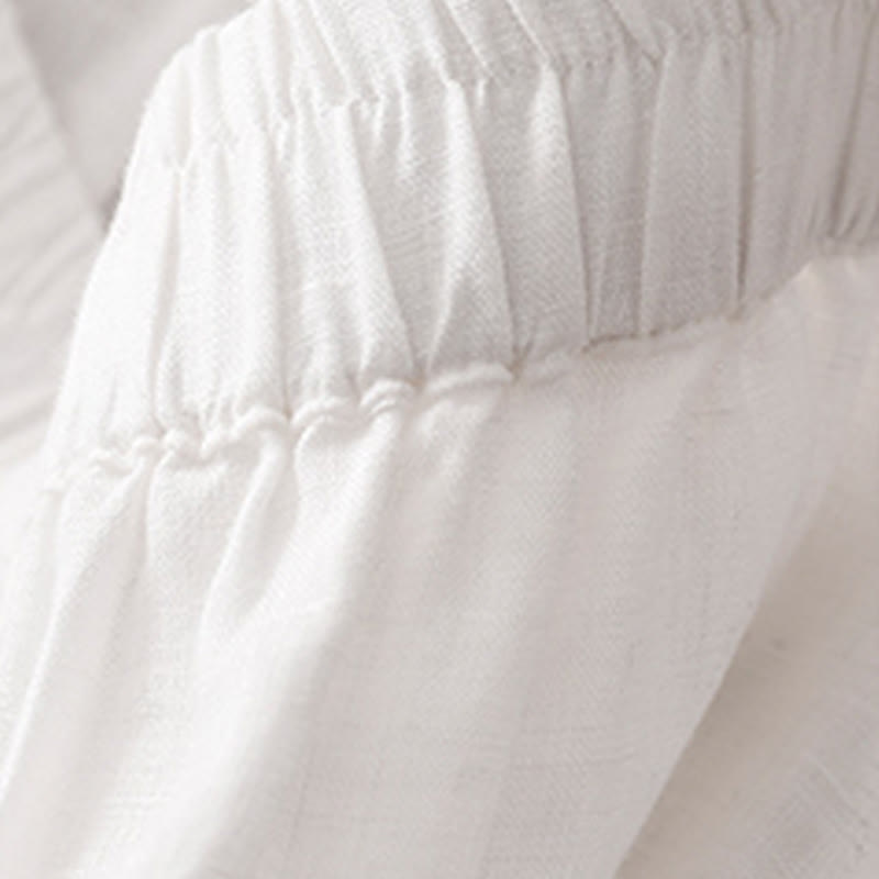 Pantaloni corti casual da donna con stampa Buddha Stones, modello harem con tasche - image 6
