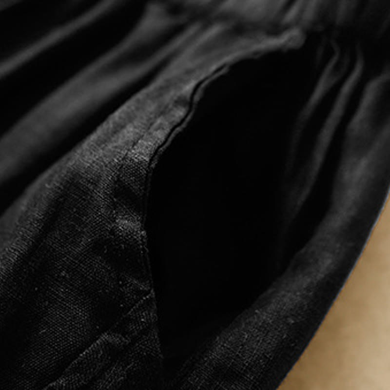 Pantaloni harem da donna in cotone e lino con tasche, modello Buddha Stones, casual e semplici, cropped - image 12