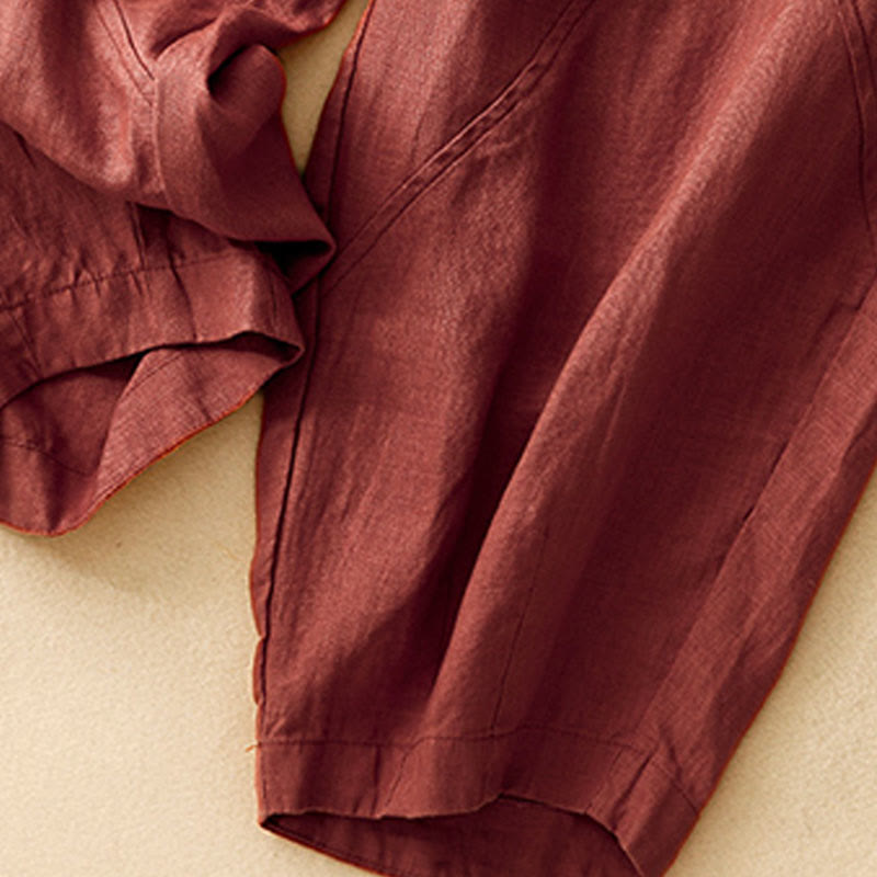 Pantaloni harem da donna in cotone e lino con tasche, modello Buddha Stones, casual e semplici, cropped - image 18