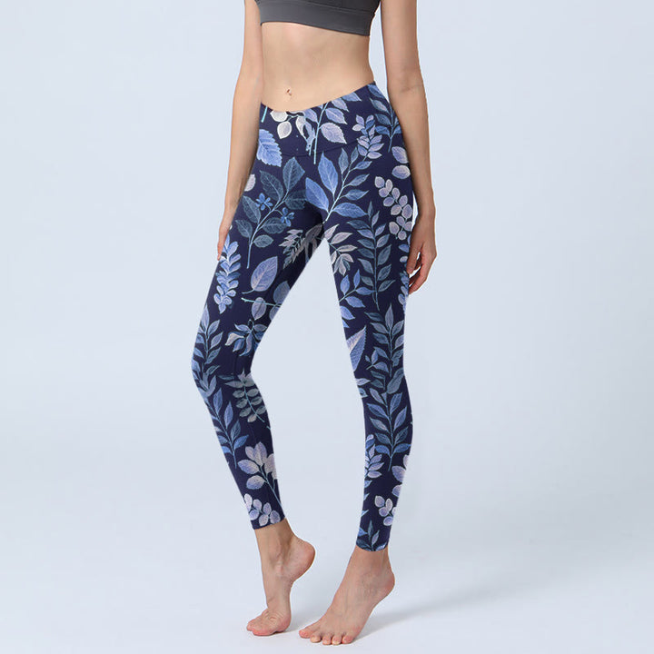 Leggings da palestra con stampa di Buddha Stones, pantaloni da yoga da donna - DarkSlateBlue - US18, UK/AU22, EU50 (4XL) - image 0