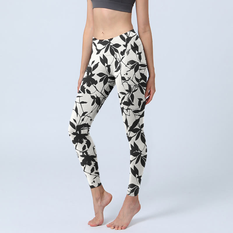 Leggings da palestra con stampa di Buddha Stones, pantaloni da yoga da donna - Nevicare - US18, UK/AU22, EU50 (4XL) - image 1