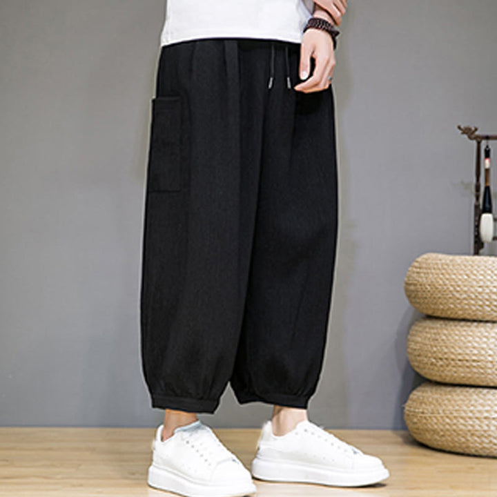 Pantaloni harem da uomo Buddha Stones, modello casual, lunghezza 7-8, con tasche laterali - image 12