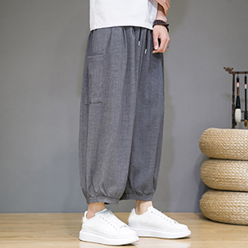 Pantaloni harem da uomo Buddha Stones, modello casual, lunghezza 7-8, con tasche laterali - image 19