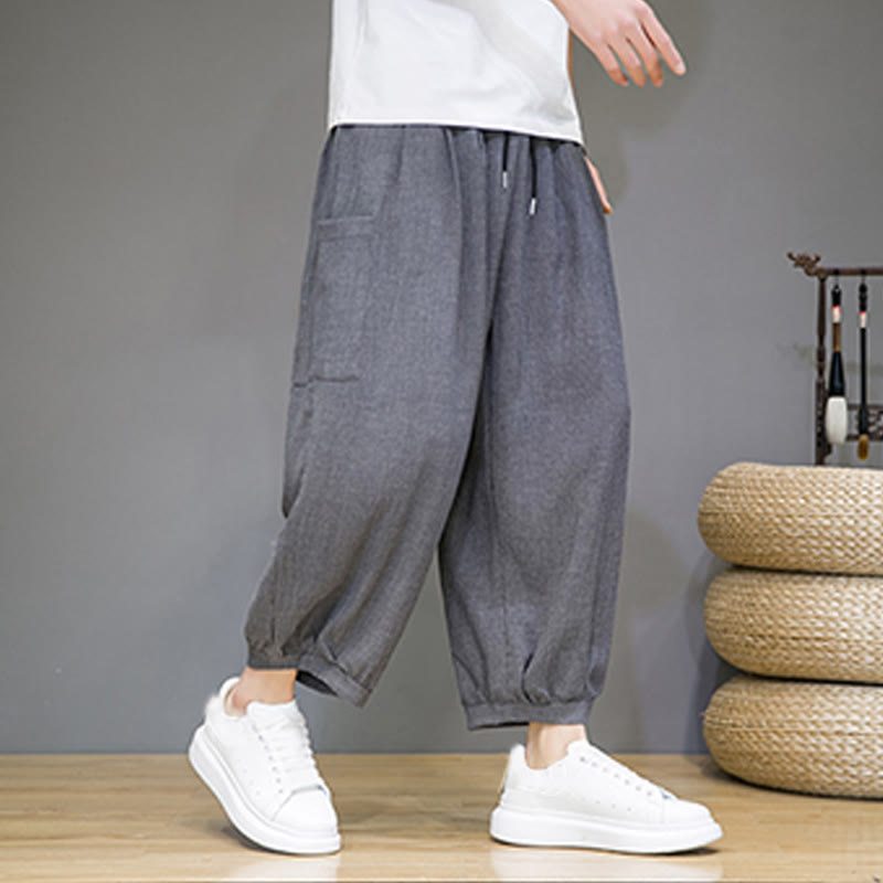 Pantaloni harem da uomo Buddha Stones, modello casual, lunghezza 7-8, con tasche laterali - image 18