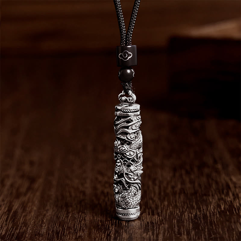 Buddha Stones Collana con ciondolo in rame Fu con motivo a drago e simbolo dell'equilibrio - Drago - image 0