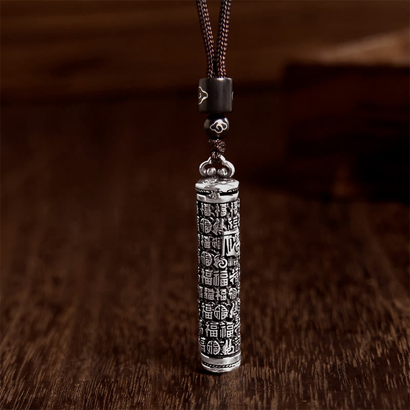 Buddha Stones Collana con ciondolo in rame Fu con motivo a drago e simbolo dell'equilibrio - Carattere Fu - image 5