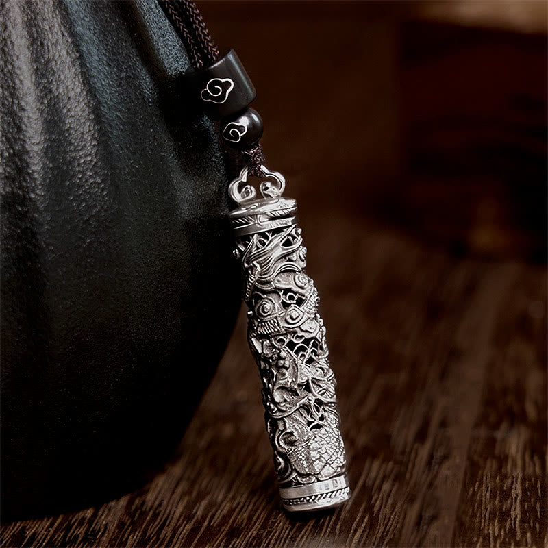 Buddha Stones Collana con ciondolo in rame Fu con motivo a drago e simbolo dell'equilibrio - image 1