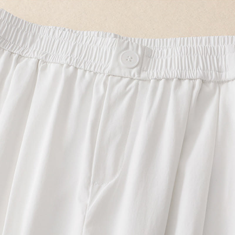 Pantaloni da donna alla caviglia con tasche e bottoni arricciati estivi Buddha Stones - image 7