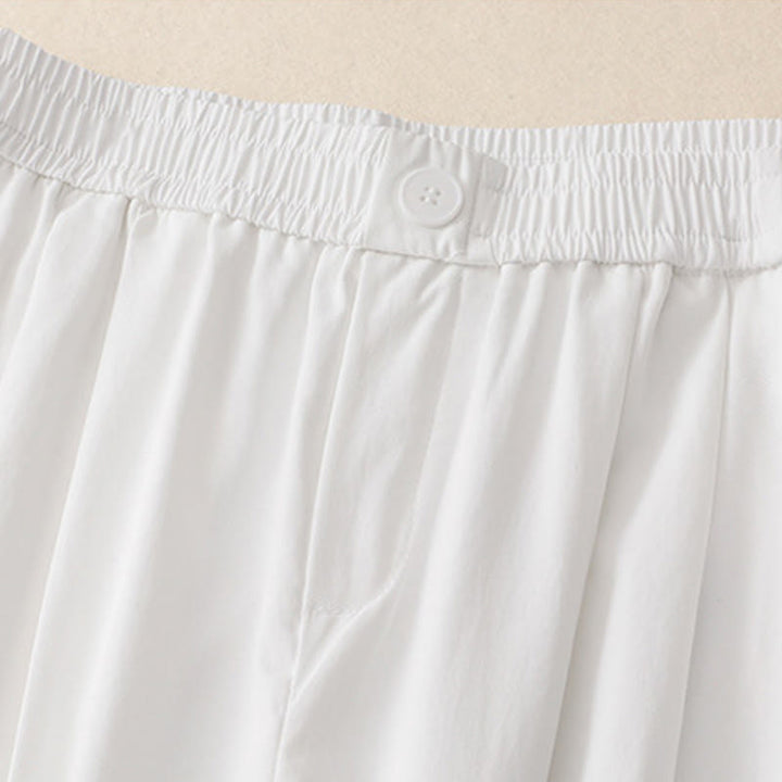 Pantaloni da donna alla caviglia con tasche e bottoni arricciati estivi Buddha Stones - image 7