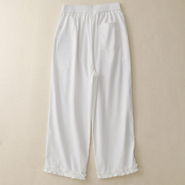 Pantaloni da donna alla caviglia con tasche e bottoni arricciati estivi Buddha Stones - image 6