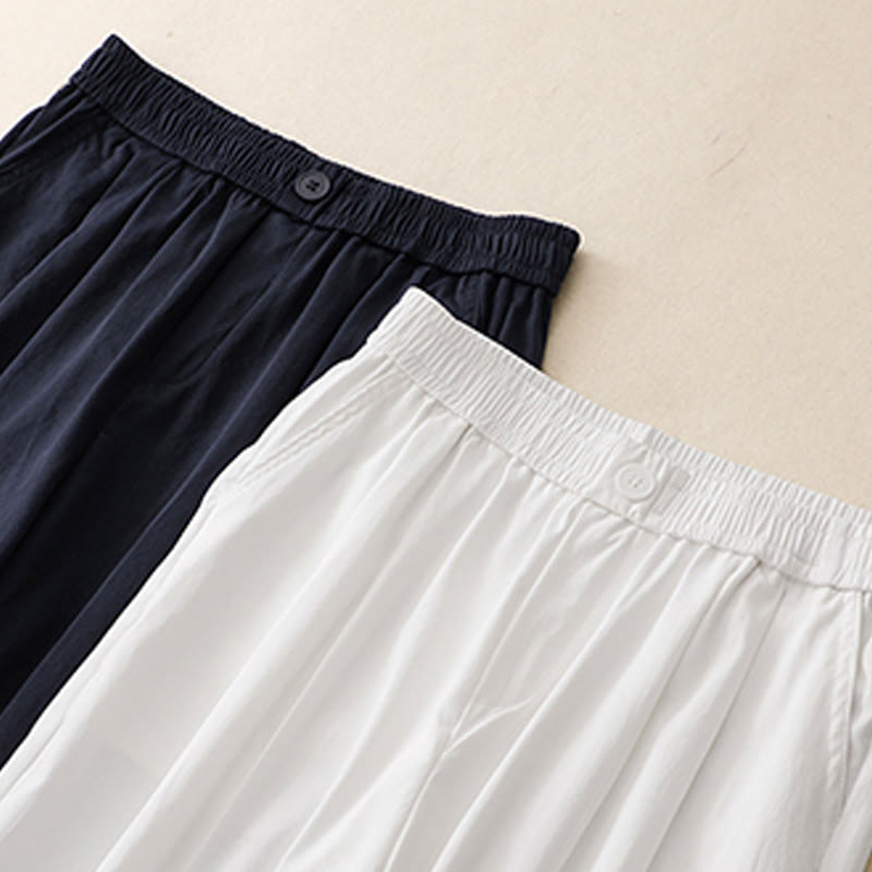 Pantaloni da donna alla caviglia con tasche e bottoni arricciati estivi Buddha Stones - image 13