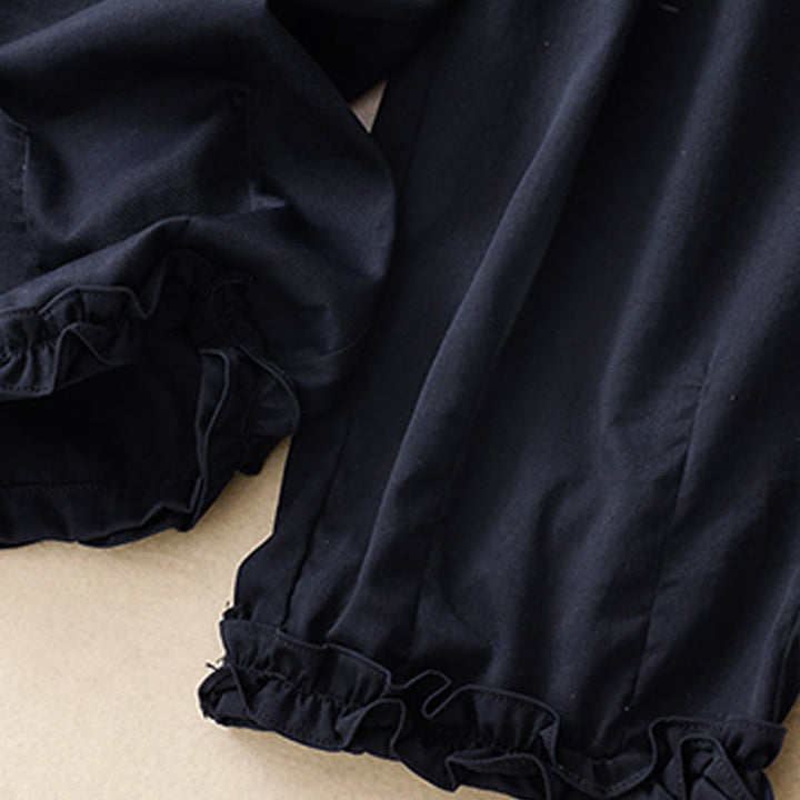 Pantaloni da donna alla caviglia con tasche e bottoni arricciati estivi Buddha Stones - image 4