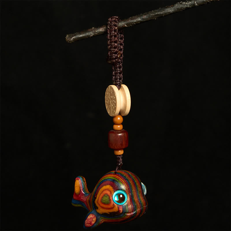 Portachiavi positivo intagliato con Buddha Stones, eucalipto arcobaleno, decorazione da appendere al telefono - image 2