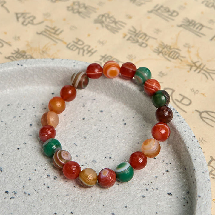 Bracciale Buddha Stones in agata naturale dell'Alashan per la fiducia