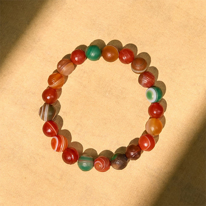 Bracciale Buddha Stones in agata naturale dell'Alashan per la fiducia