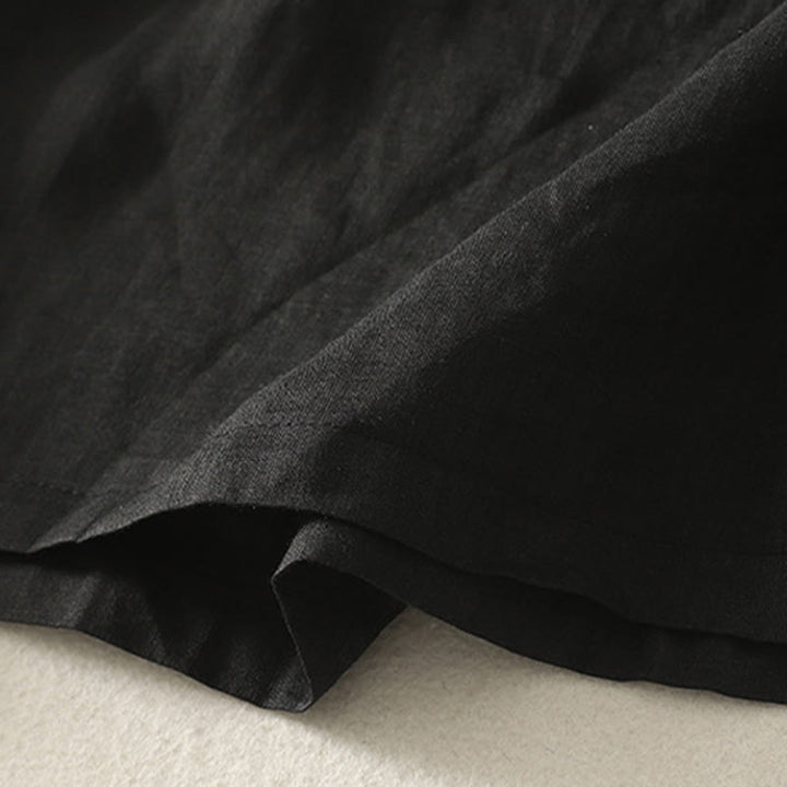 Maglietta casual da donna in cotone e lino con ricamo Buddha Stones e cuore rosso a maniche corte - image 17