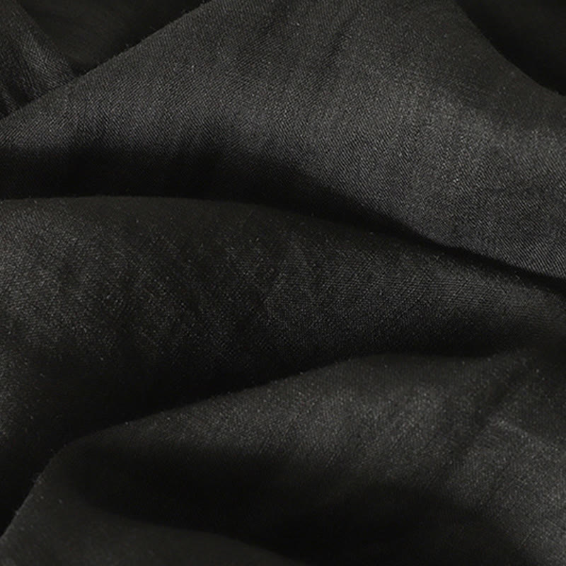 Maglietta casual da donna in cotone e lino con ricamo Buddha Stones e cuore rosso a maniche corte - image 16