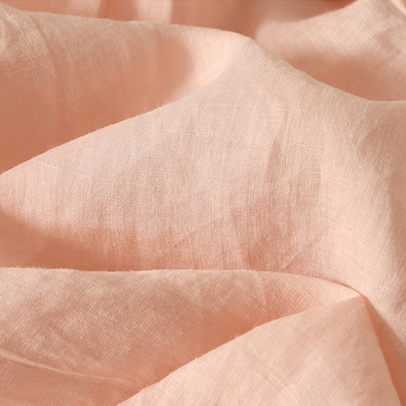 Maglietta casual da donna in cotone e lino con ricamo Buddha Stones e cuore rosso a maniche corte - image 2