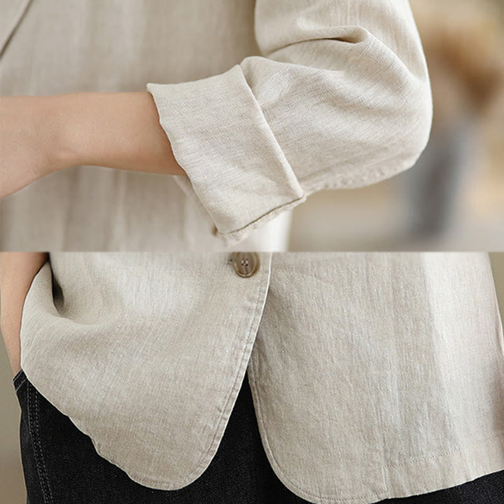 Giacca da donna a maniche lunghe con tasche, tinta unita, con motivo Buddha Stones, ideale per la primavera. - image 5