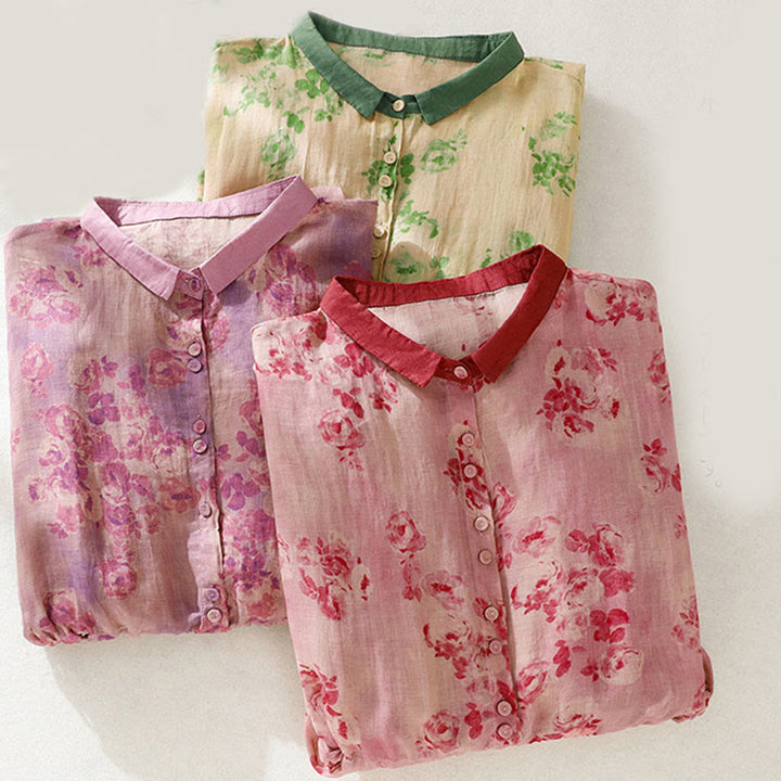 Abito midi in cotone con maniche corte, vita alta, coulisse, bottoni e tasche con stampa Buddha Stones - image 29