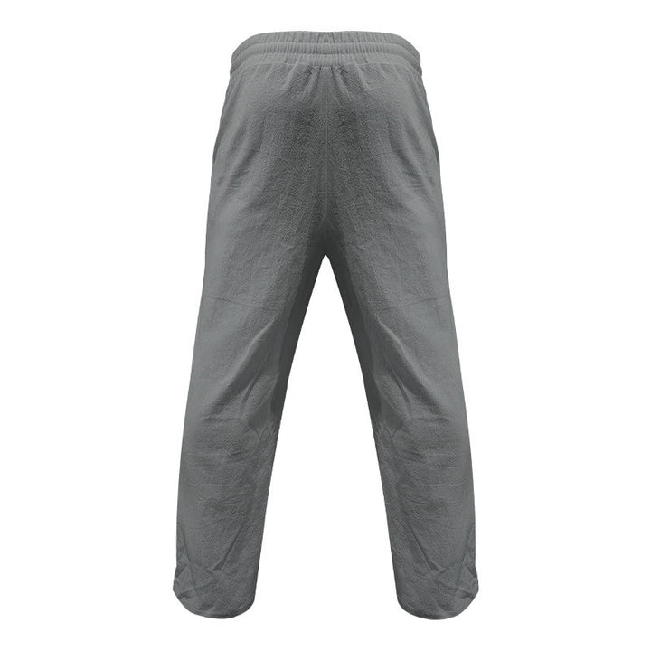 Pantaloni da uomo in cotone casual con bottoni in tinta unita e tasche Buddha Stones - image 30