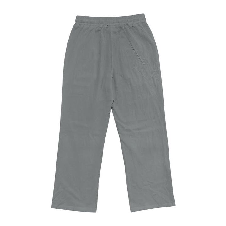 Pantaloni da uomo in cotone casual con bottoni in tinta unita e tasche Buddha Stones - image 27