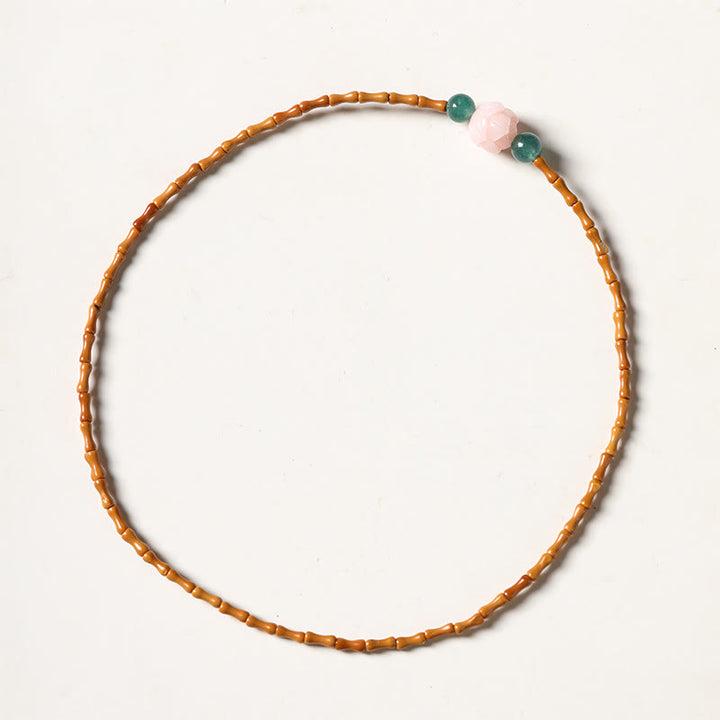 Buddha Stones Bracciale doppio cerchio ultra sottile con noccioli di oliva e loto per la forza interiore - image 9