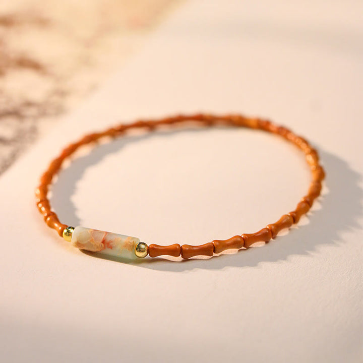 Bracciale della pace con noccioli di oliva ultra-fini Buddha Stones - Nocciolo di oliva e pietra Shoushan (circonferenza del polso: 14-16 cm) - image 1